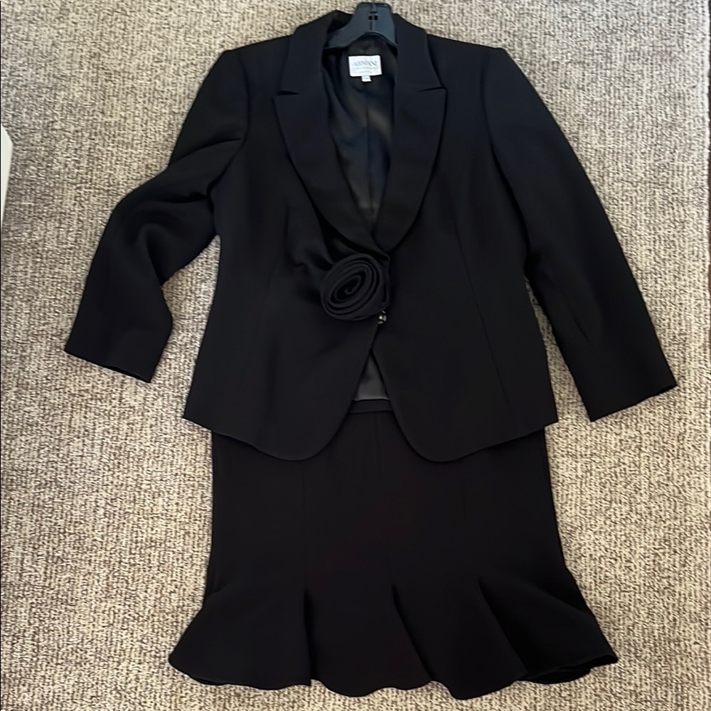 Giorgio Armani Black Suit blazer with Rosette Detail. Only jacket.